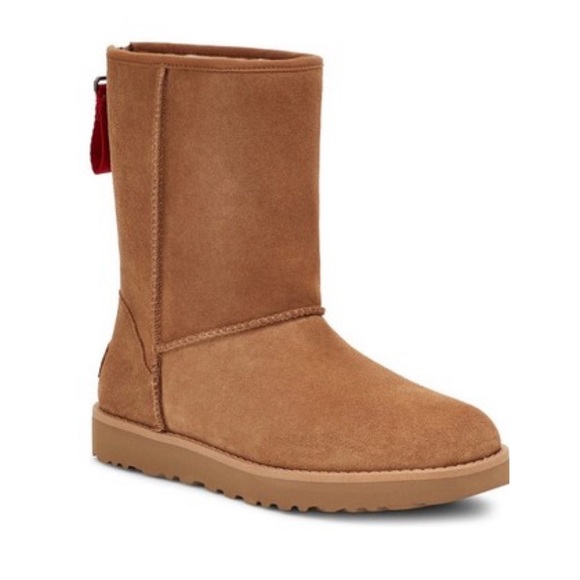 authentic ugg classic short logo zip boots - Picture 2 of 13